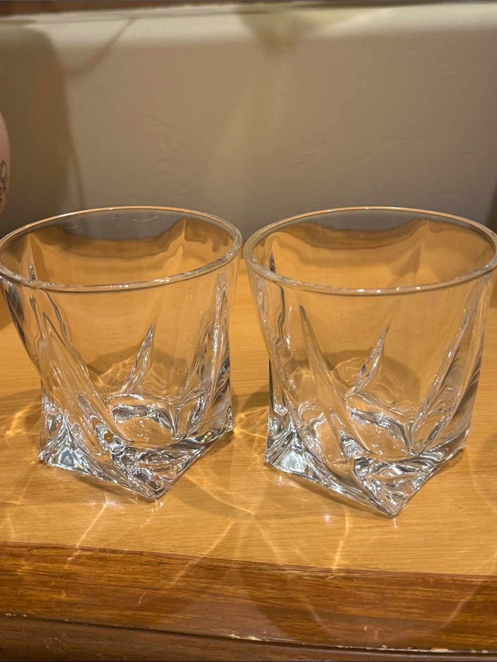Crystal Whiskey Glass Set - Clear Heavy Base Tumblers